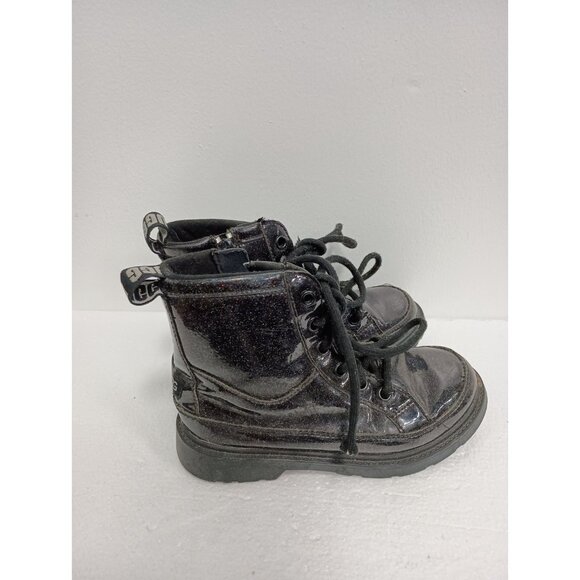 UGG Robbley Glitter Combat Boots Girls Size 1 Black Chunky Outdoor Shoes - Picture 5 of 11